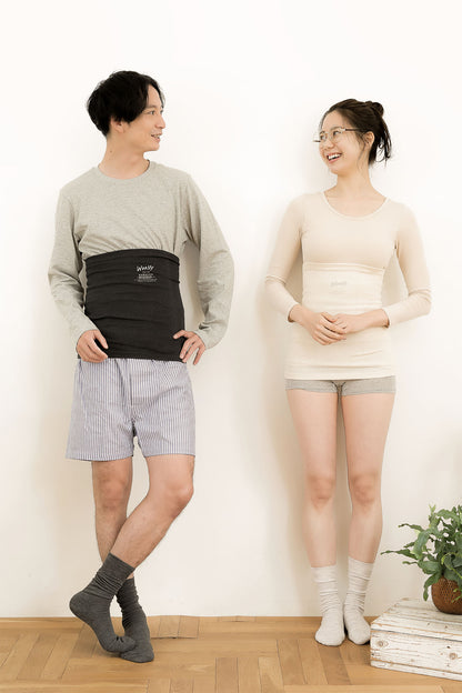 メリノウールの冷えとりハラマキ【ナチュラル】